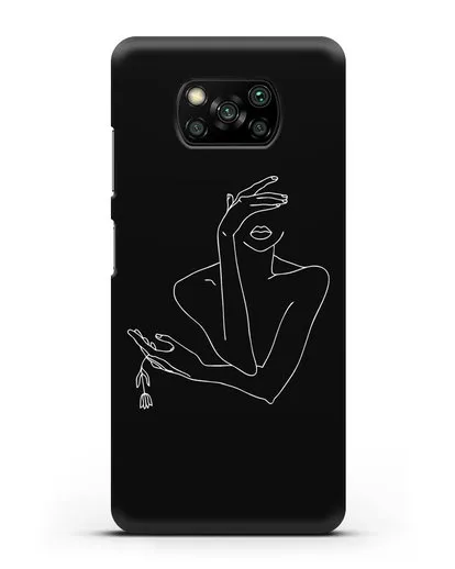 Чехол с рисунком одной линией Девушка силиконовый для Xiaomi Poco X3 Pro