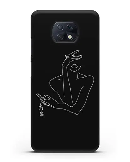 Чехол с рисунком одной линией Девушка силиконовый для Xiaomi Redmi Note 9T