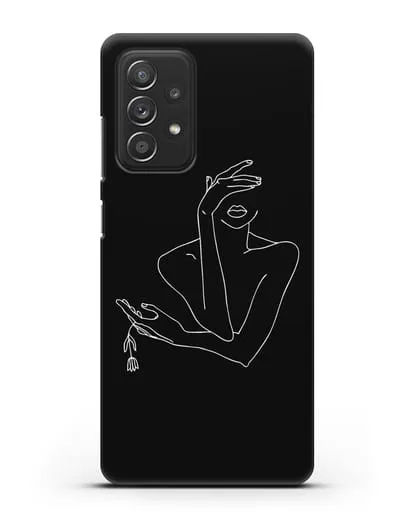 Чехол с рисунком одной линией Девушка силиконовый для Samsung Galaxy A53