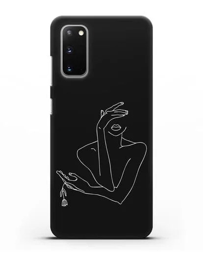 Чехол с рисунком одной линией Девушка силиконовый для Samsung Galaxy S20 [SM-G980F]