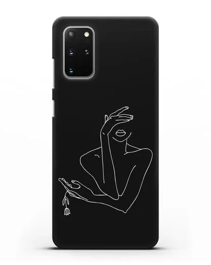 Чехол с рисунком одной линией Девушка силиконовый для Samsung Galaxy S20 Plus [SM-G985F]