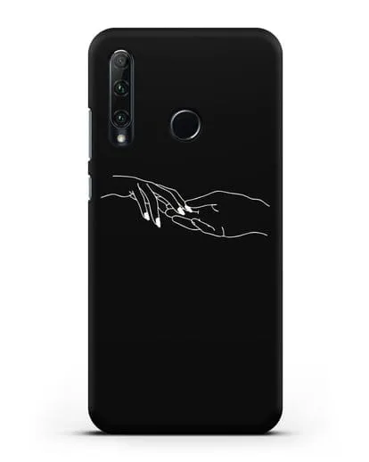Чехол с рисунком одной линией Прикосновение силиконовый для Honor 20e