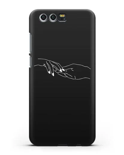 Чехол с рисунком одной линией Прикосновение силиконовый для Honor 9