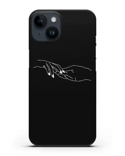 Чехол с рисунком одной линией Прикосновение силиконовый для iPhone 14