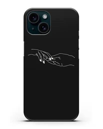 Чехол с рисунком одной линией Прикосновение силиконовый для iPhone 15