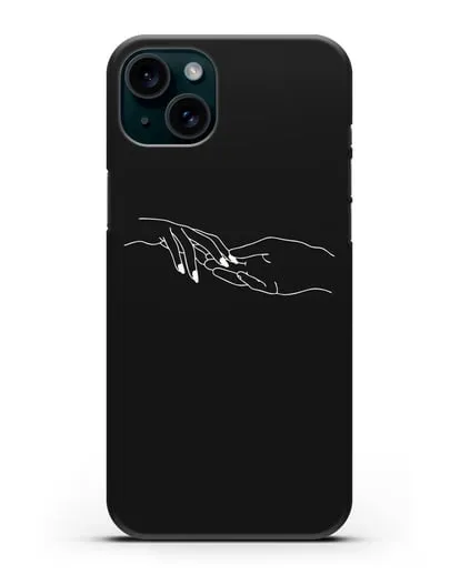 Чехол с рисунком одной линией Прикосновение силиконовый для iPhone 15 Plus