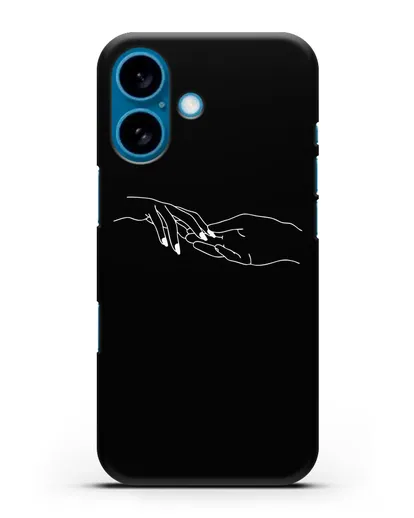 Чехол с рисунком одной линией Прикосновение силиконовый для iPhone 16