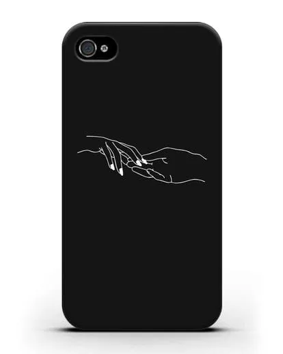 Чехол с рисунком одной линией Прикосновение силиконовый для iPhone 4/4s