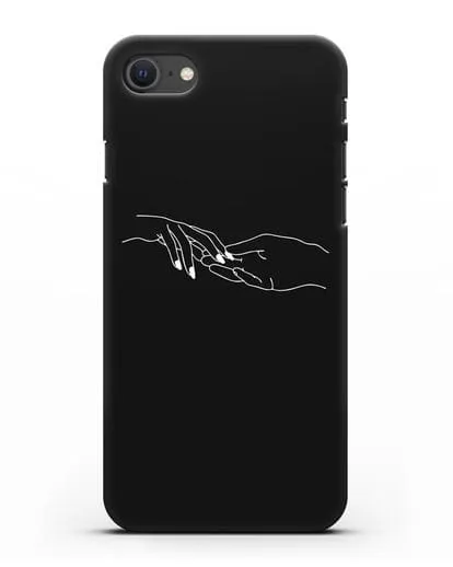 Чехол с рисунком одной линией Прикосновение силиконовый для iPhone SE 2020