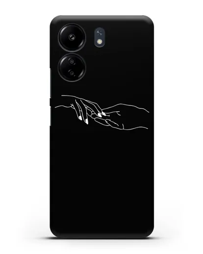 Чехол с рисунком одной линией Прикосновение силиконовый для Xiaomi Poco C65