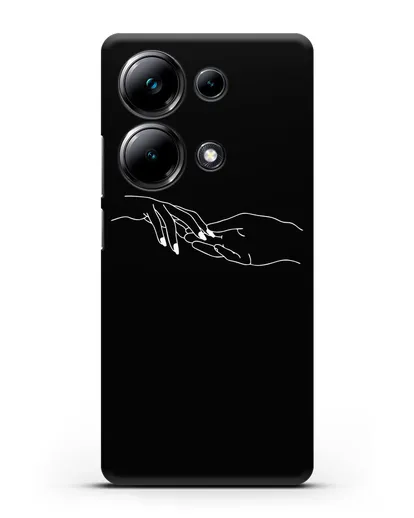 Чехол с рисунком одной линией Прикосновение силиконовый для Xiaomi Poco M6 Pro