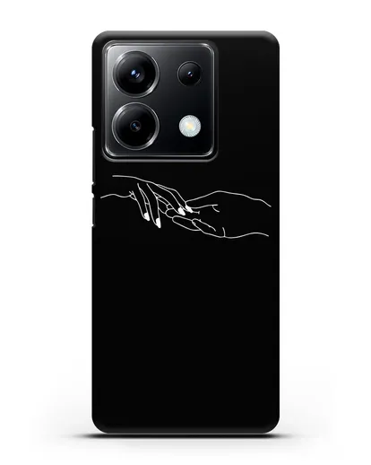 Чехол с рисунком одной линией Прикосновение силиконовый для Xiaomi Poco X6