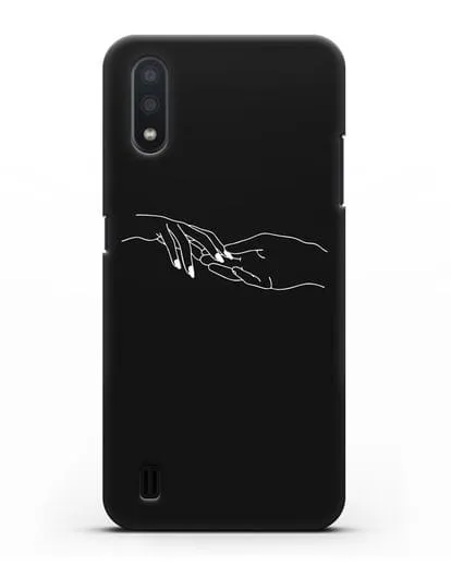 Чехол с рисунком одной линией Прикосновение силиконовый для Samsung Galaxy A01 [SM-A015F]