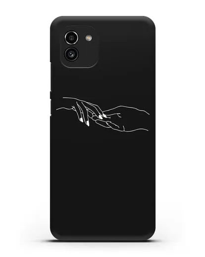 Чехол с рисунком одной линией Прикосновение силиконовый для Samsung Galaxy A03 [SM-A035]