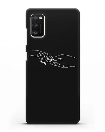 Чехол с рисунком одной линией Прикосновение силиконовый для Samsung Galaxy A41 [SM-A415F]