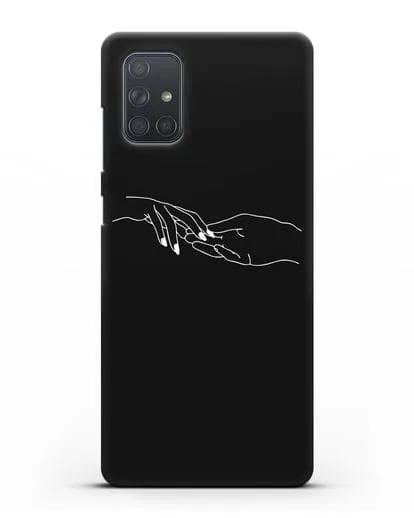 Чехол с рисунком одной линией Прикосновение силиконовый для Samsung Galaxy A71 [SM-A715F]