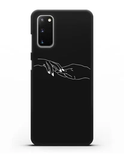Чехол с рисунком одной линией Прикосновение силиконовый для Samsung Galaxy S20 [SM-G980F]