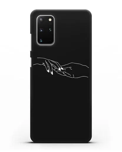 Чехол с рисунком одной линией Прикосновение силиконовый для Samsung Galaxy S20 Plus [SM-G985F]