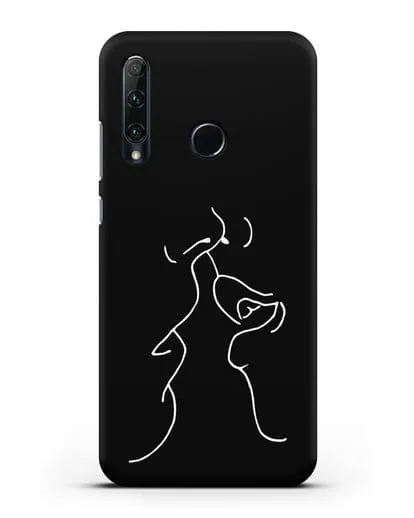 Чехол с рисунком одной линией Поцелуй силиконовый для Honor 20e