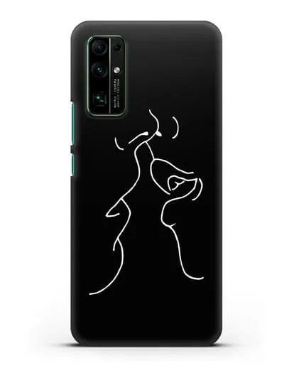 Чехол с рисунком одной линией Поцелуй силиконовый для Honor 30
