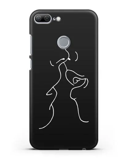 Чехол с рисунком одной линией Поцелуй силиконовый для Honor 9 Lite