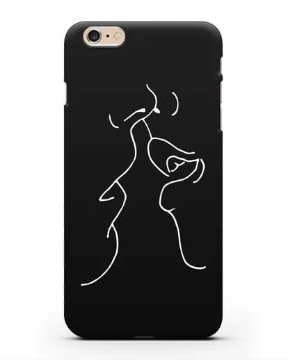 Чехол с рисунком одной линией Поцелуй силиконовый для iPhone 6 Plus