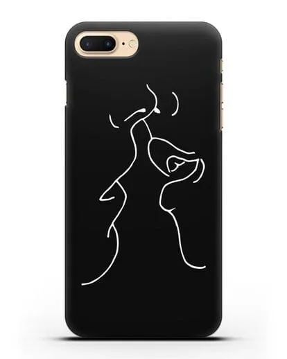 Чехол с рисунком одной линией Поцелуй силиконовый для iPhone 7 Plus