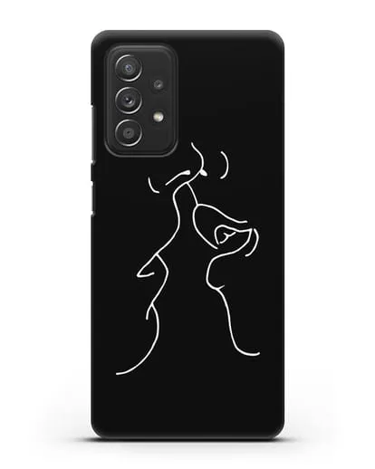 Чехол с рисунком одной линией Поцелуй силиконовый для Samsung Galaxy A53