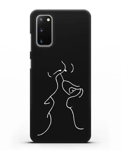 Чехол с рисунком одной линией Поцелуй силиконовый для Samsung Galaxy S20 [SM-G980F]