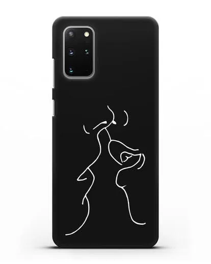 Чехол с рисунком одной линией Поцелуй силиконовый для Samsung Galaxy S20 Plus [SM-G985F]