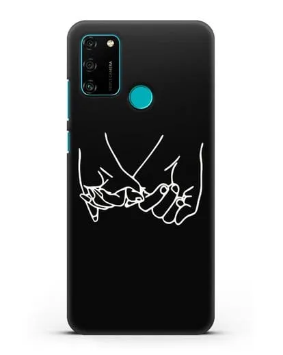 Чехол с рисунком одной линией Влюбленная пара силиконовый для Honor 9A