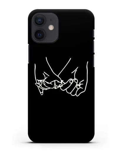 Чехол с рисунком одной линией Влюбленная пара силиконовый для iPhone 12 mini
