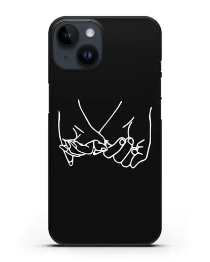 Чехол с рисунком одной линией Влюбленная пара силиконовый для iPhone 14