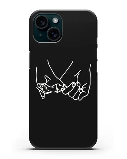 Чехол с рисунком одной линией Влюбленная пара силиконовый для iPhone 15