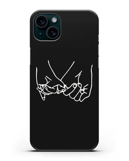 Чехол с рисунком одной линией Влюбленная пара силиконовый для iPhone 15 Plus