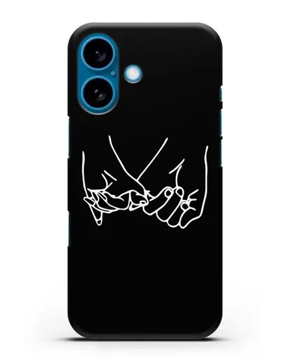 Чехол с рисунком одной линией Влюбленная пара силиконовый для iPhone 16