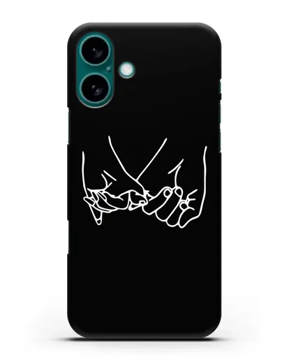 Чехол с рисунком одной линией Влюбленная пара силиконовый для iPhone 16 Plus