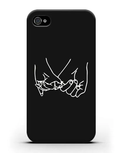 Чехол с рисунком одной линией Влюбленная пара силиконовый для iPhone 4/4s