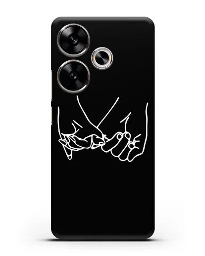 Чехол с рисунком одной линией Влюбленная пара силиконовый для Xiaomi Poco F6