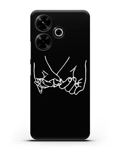 Чехол с рисунком одной линией Влюбленная пара силиконовый для Xiaomi Poco M6