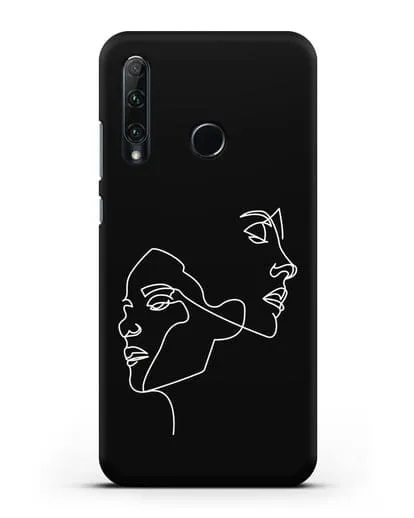 Чехол с рисунком одной линией Девушки силиконовый для Honor 20e
