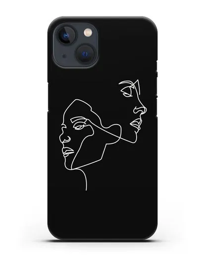 Чехол с рисунком одной линией Девушки силиконовый для iPhone 13