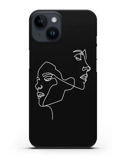 Чехол с рисунком одной линией Девушки силиконовый для iPhone 14