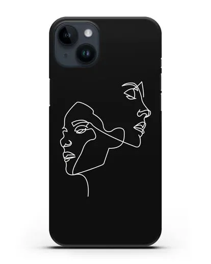 Чехол с рисунком одной линией Девушки силиконовый для iPhone 14 Plus