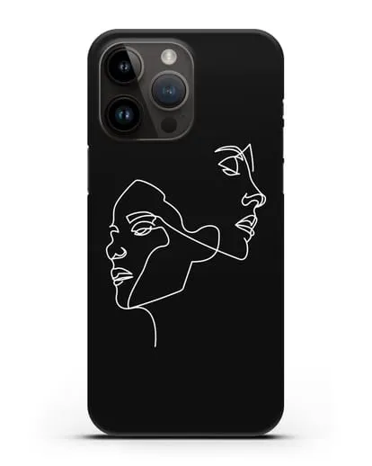 Чехол с рисунком одной линией Девушки силиконовый для iPhone 14 Pro Max