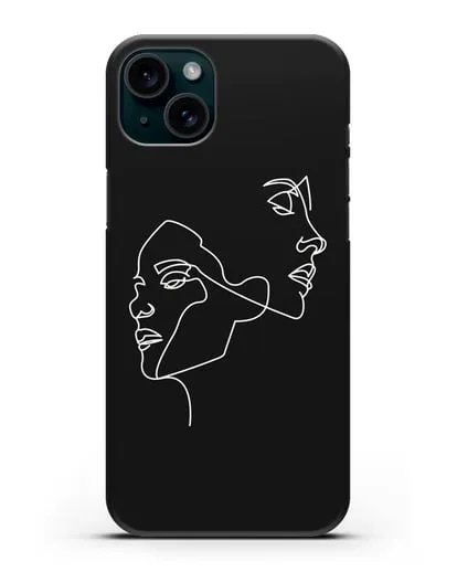 Чехол с рисунком одной линией Девушки силиконовый для iPhone 15 Plus