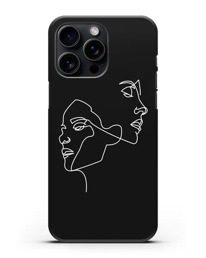 Чехол с рисунком одной линией Девушки силиконовый для iPhone 15 Pro Max