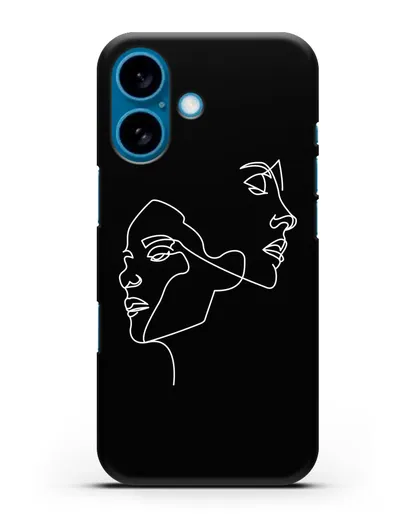 Чехол с рисунком одной линией Девушки силиконовый для iPhone 16