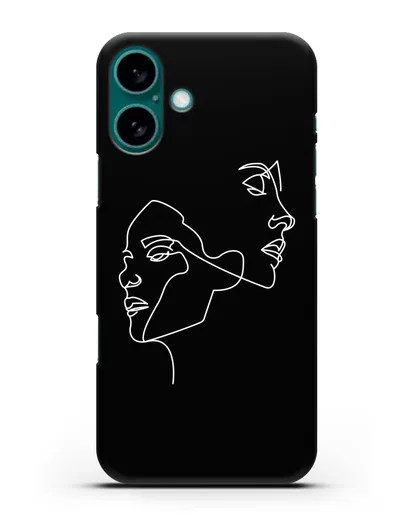 Чехол с рисунком одной линией Девушки силиконовый для iPhone 16 Plus