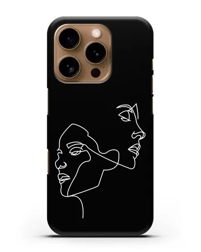 Чехол с рисунком одной линией Девушки силиконовый для iPhone 16 Pro